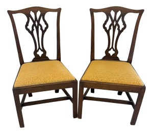 Antique Georgian English Mahogany Side Chairs, 1820, Set of 2