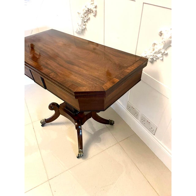 Wood Antique Regency Mahogany Card Table, 1830s For Sale - Image 7 of 18