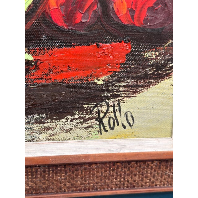 Rollo, Still Life with Fruits and Vase, 1950s, Oil on Canvas, Framed For Sale - Image 10 of 17