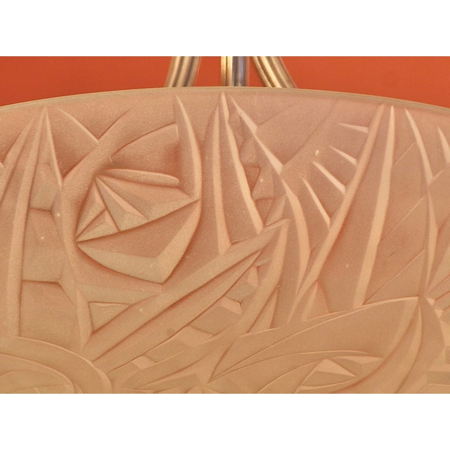 French Art Deco Cubist Hanging Lamp from Noverdy, 1920s For Sale - Image 9 of 10