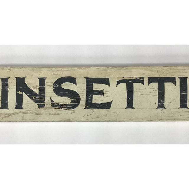 Wood Vintage Black and White Wood Poinsettias Sign For Sale - Image 7 of 9