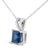 Contemporary 14K White Gold 5x5 MM Square Shaped Blue Sapphire Solitaire Pendant Necklace For Sale - Image 3 of 5