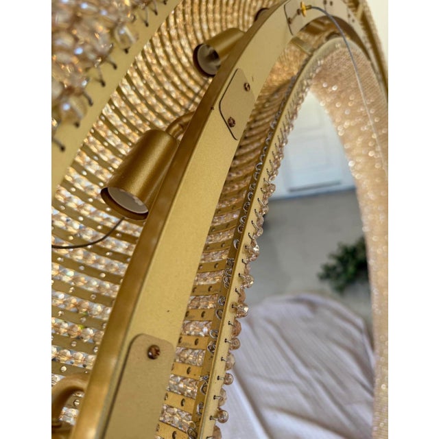 Modern Crystal Halo Round Chandelier For Sale - Image 3 of 5
