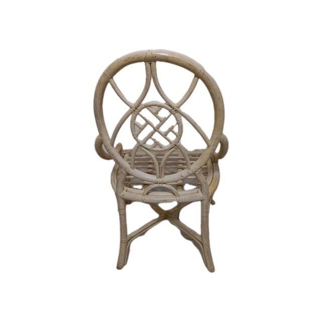 Vintage McGuire Style Bamboo Rattan Armchair Ivory Style: Coastal Color: Ivory Dimensions: 22"W x 38" H x arm to floor 23"...