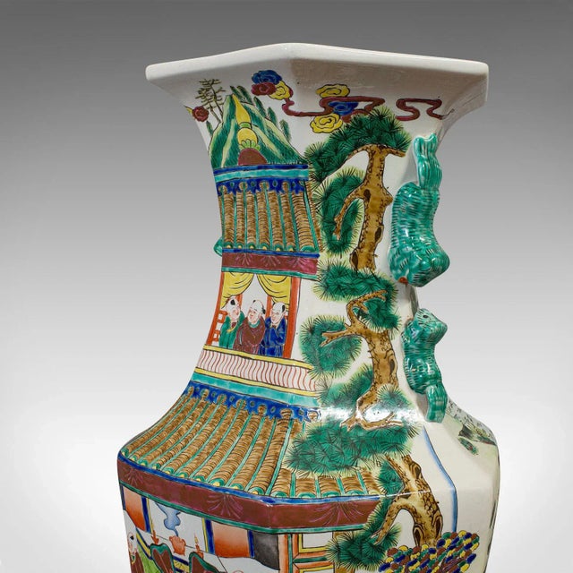 1900s Ceramic Oriental Urns - A Pair For Sale - Image 11 of 13