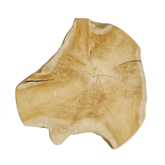 2020s Organic Raw Teak Side Table For Sale - Image 5 of 8