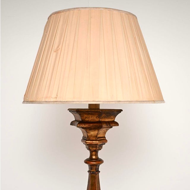1920s Antique Italian Renaissance Style Gilt Wood Floor Lamp, 1920 For Sale - Image 5 of 11