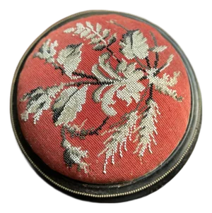 Antique Round Needlepoint Footstool