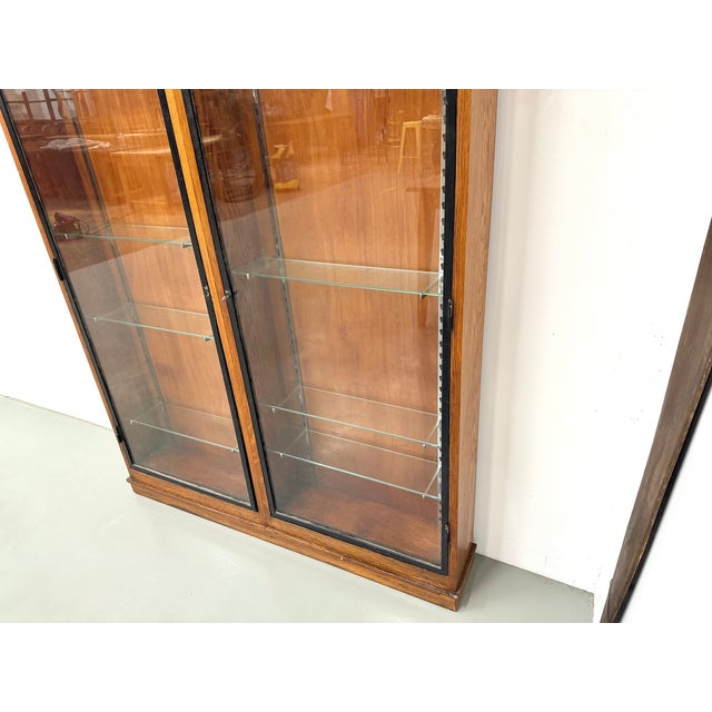 Wall-Mounted Oak and Glass Display Case from Siegel Paris, 1950 For Sale - Image 17 of 18