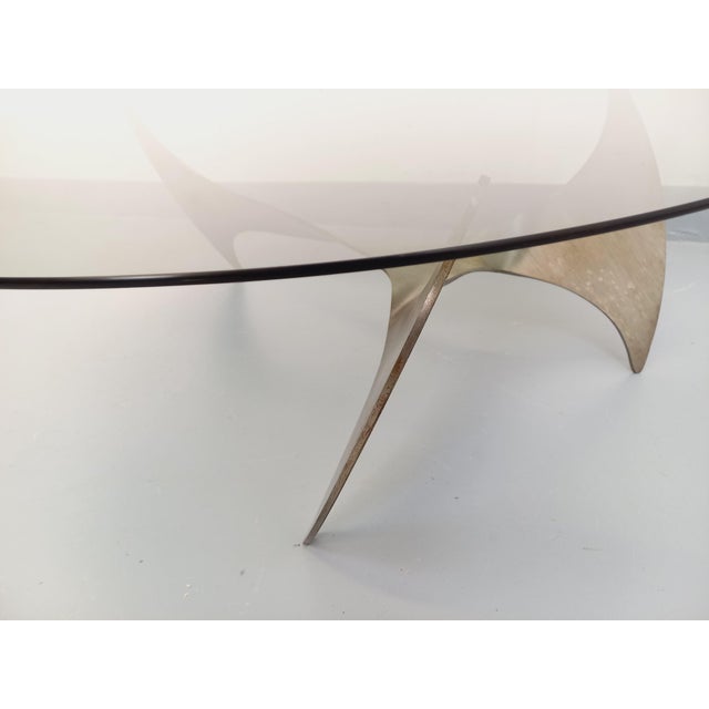 Vintage Propeller Coffee Table in Steel and Smoked Glass by Knut Hesterberg, 1960s For Sale - Image 9 of 15