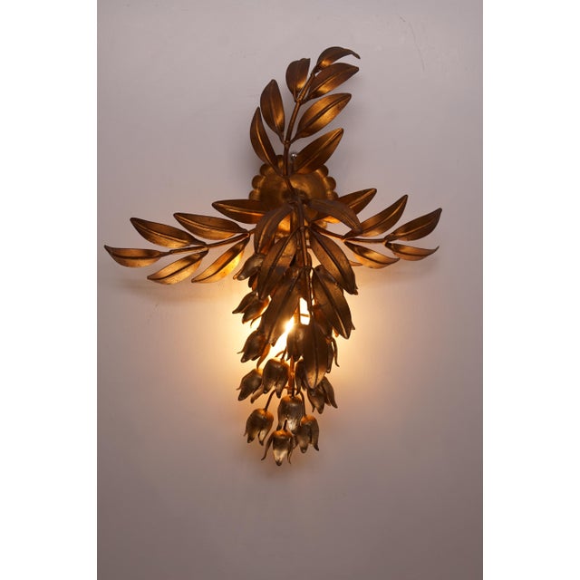 Gold Hollywood Regency Pioggia Doro Wall Lamp attributed to Hans Kögl, 1960s For Sale - Image 8 of 14