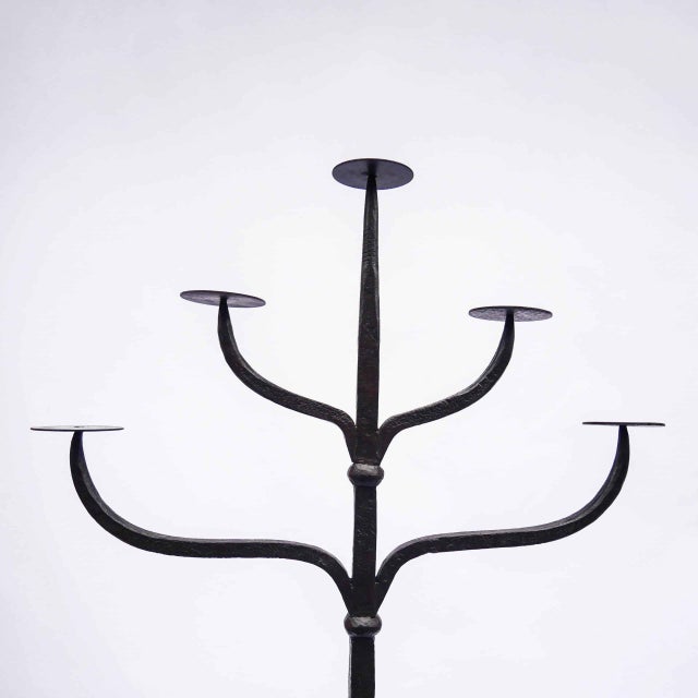 Wrought Iron Standing Candleholder, 1890s For Sale - Image 5 of 11