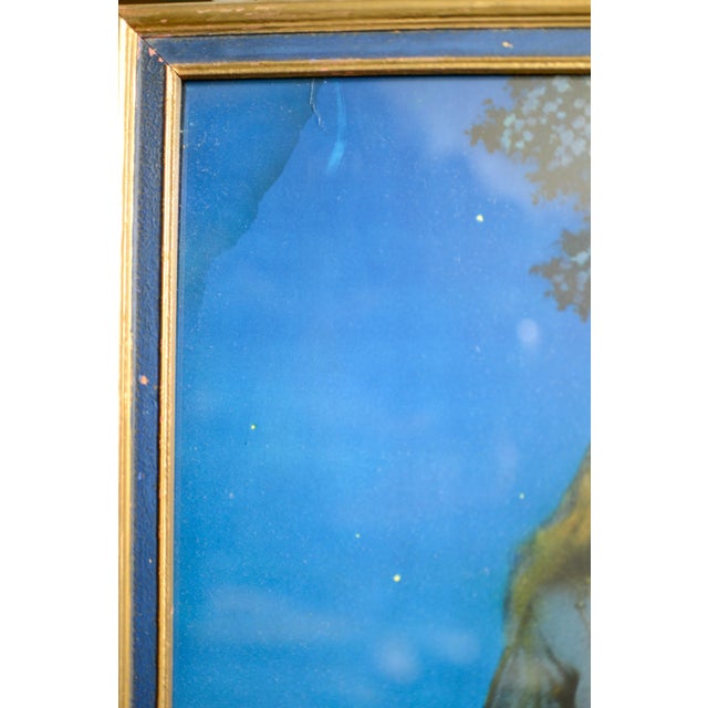 Blue Maxfield Parrish Enchantment Original Lithograph C.1920s Framed Print 16x24 For Sale - Image 8 of 17