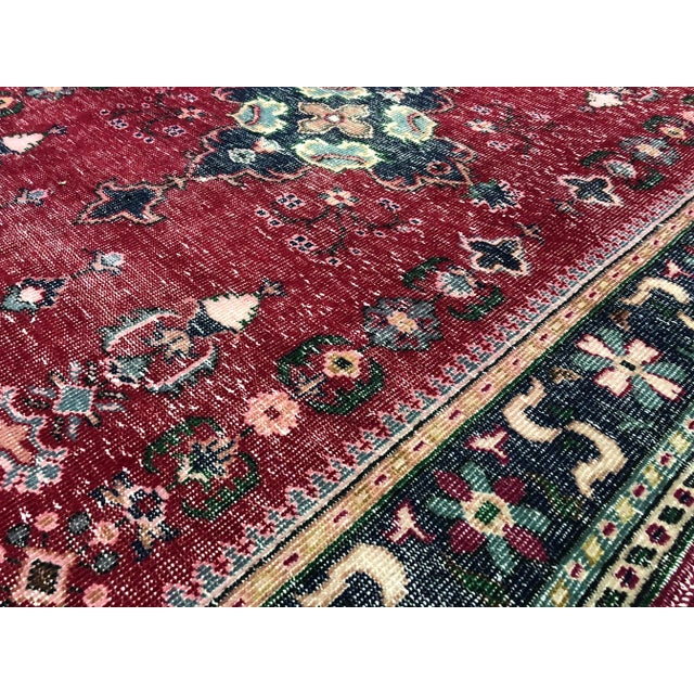 Textile 1970s Vintage Turkish Handmade Area Rug - 6′5″ × 10′ For Sale - Image 7 of 11