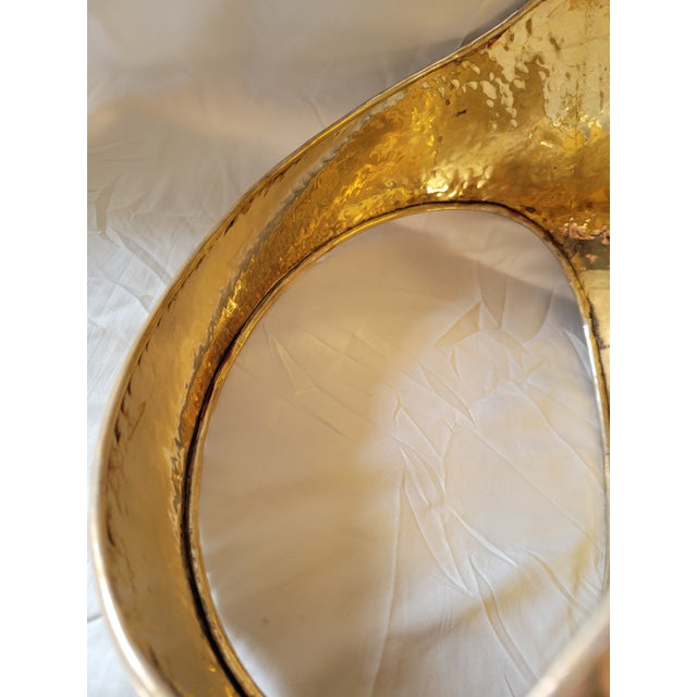 Metal Vintage Late 20th Century Brass Hammered Basket For Sale - Image 7 of 10
