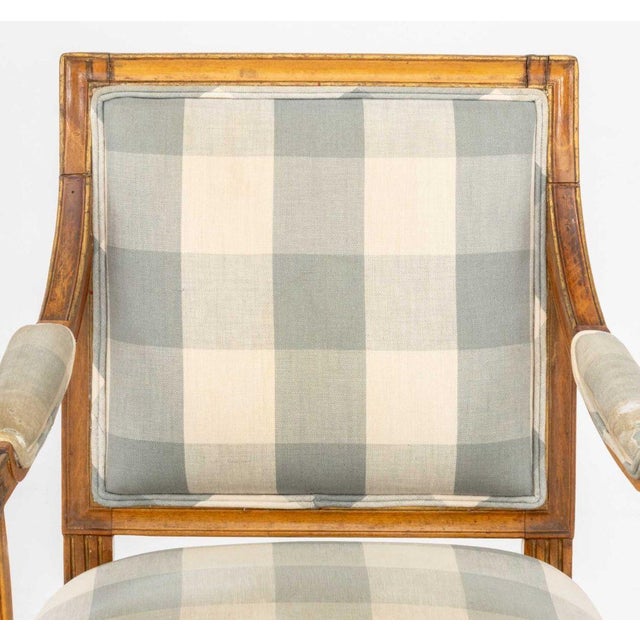 Louis XVI Style Walnut Armchair For Sale - Image 4 of 7