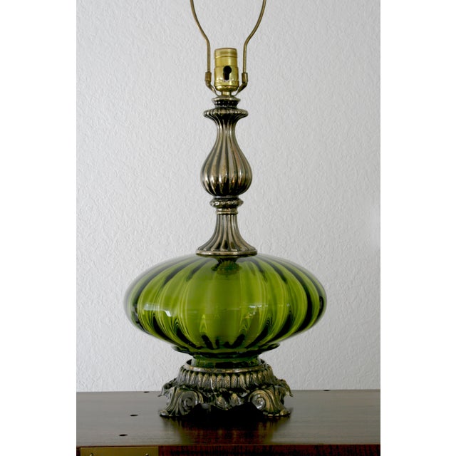 Vintage Green Glass Nightlight Table Lamps a Pair Chairish