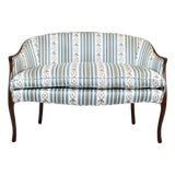 Georgian Mahogany Upholstered Settee, Usa, 1990s For Sale