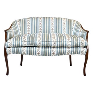 Georgian Mahogany Upholstered Settee, Usa, 1990s For Sale