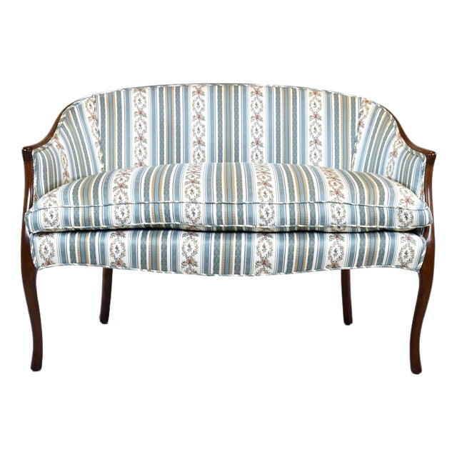 Georgian Mahogany Upholstered Settee, Usa, 1990s For Sale