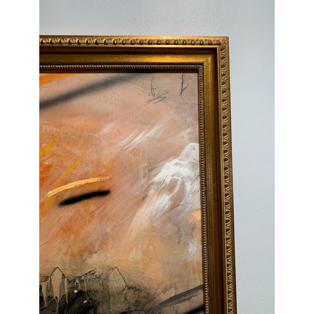 The G (1938-2022) Oil on Board Mixed Abstract Painting 1983 For Sale - Image 4 of 9