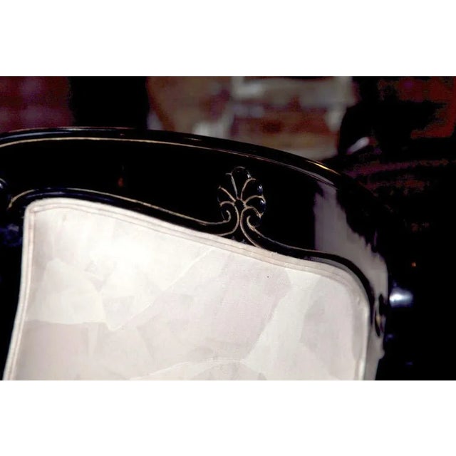 Wood Hollywood Regency Style Ebonized Armchairs - a Pair For Sale - Image 7 of 9