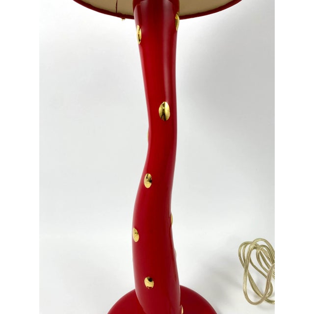 Paint Vintage Table Lamp with Authentic Shade in Faience Longwy, France, 1970s For Sale - Image 7 of 11