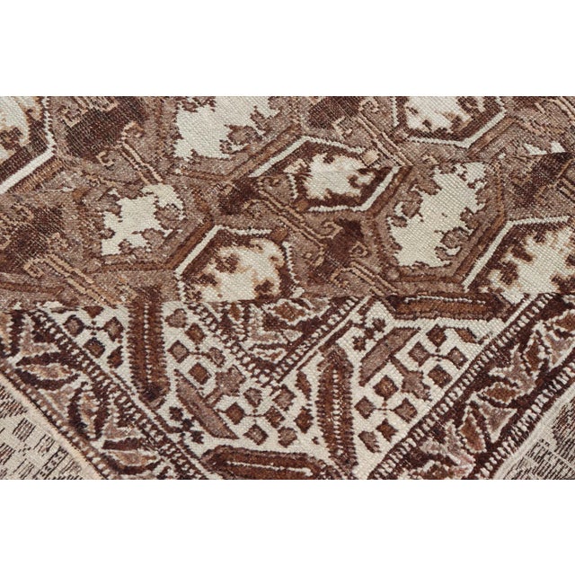 Mid 20th Century Antique Turkish Rug With Organic Motifs in Brown Taupe and Earth Tone Colors For Sale - Image 11 of 12