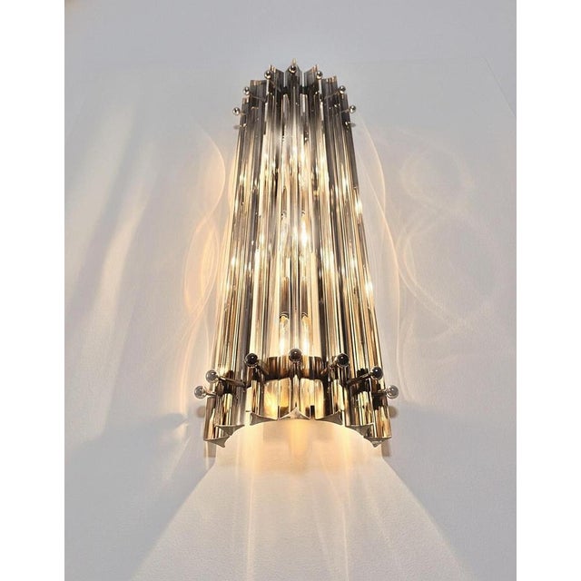 Italian Smoked Murano Glass Wall Sconces in the style of Venini, 1990s, Set of 2 For Sale - Image 12 of 16