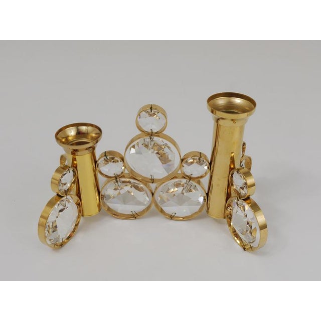 Brass and Crystal Candleholder by Palwa Gaetano, 1970s For Sale - Image 3 of 12