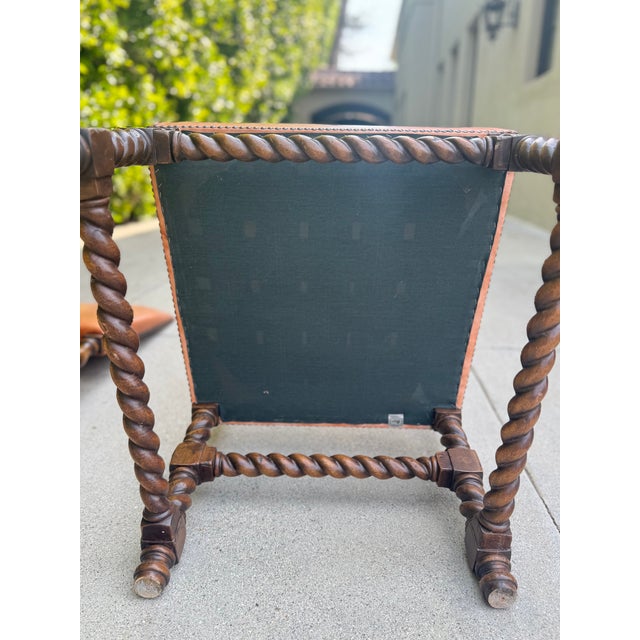 Gorgeous Vintage Ebanista Leather Chairs For Sale - Image 15 of 16