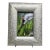 Heavy Silver Tone Carved Abstract Photo Frame With Stand For Sale