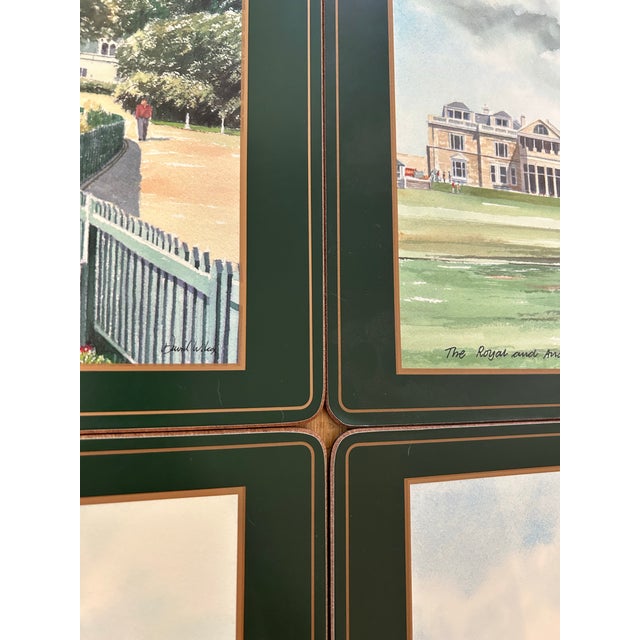 Wood 1970’s Pimpernel Cork Placemats Featuring David Wilcox Famous Golf Courses For Sale - Image 7 of 11