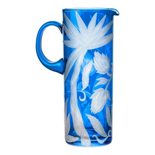 ARTEL Jungle Deco Large Pitcher in Azure For Sale