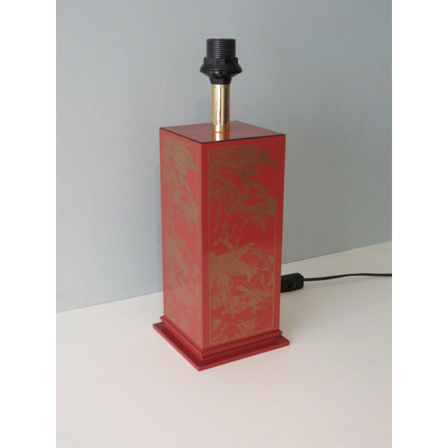 Mid-Century Lacquered Wood Lamp Base, France, 1970 For Sale - Image 4 of 7