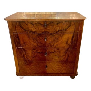 19th C. Biedermeier Black Walnut Chest For Sale