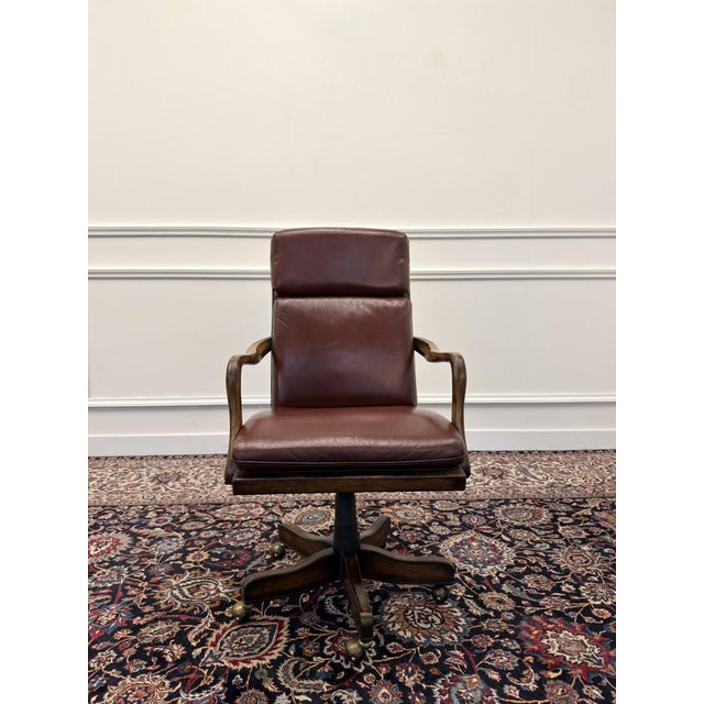 About this Classic English Chesterfield Office Chair Burgundy Classic and Elegant | Antique office chairs in English,...