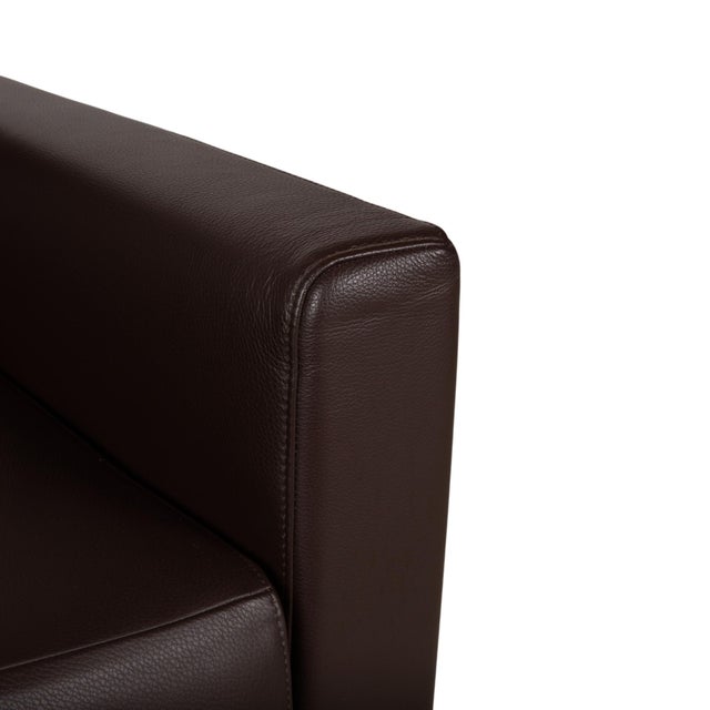 Animal Skin Vida Leather Brown Two-Seater Sofa and Armchair in Chrome by Rolf Benz, Set of 2 For Sale - Image 7 of 18