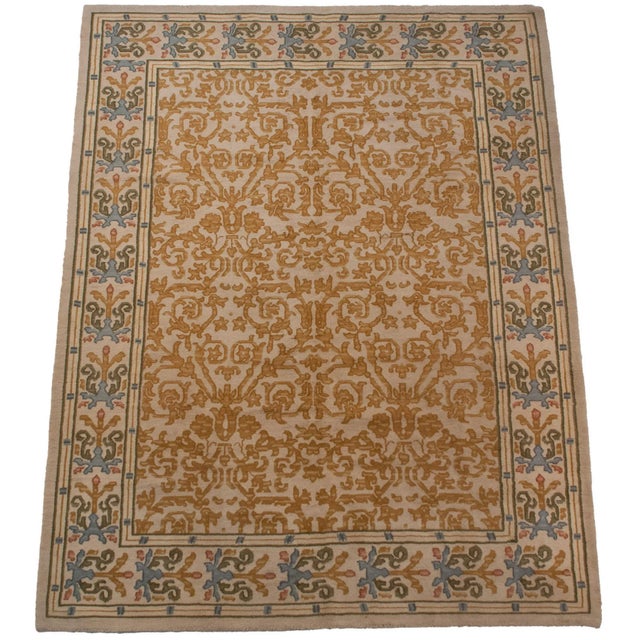 1960s Vintage Spanish Arts and Crafts Design Rug - 9'2" X 11'9" For Sale - Image 5 of 7