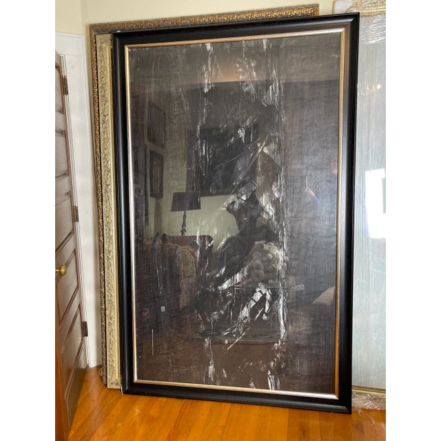 1980s Vintage Abstract Expressionist Framed Painting For Sale - Image 5 of 8