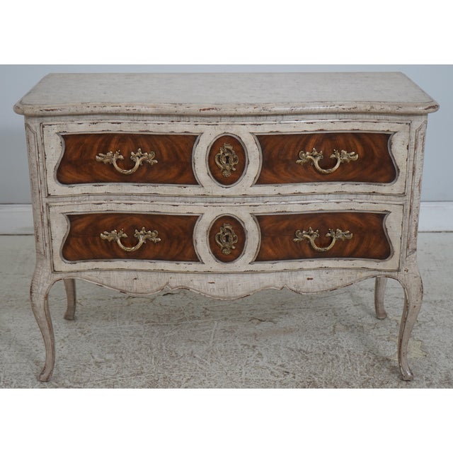 Age: Approx. 10 Years Old Details: Quality Brass Hardware Stunning Paint Decorated Case & Matching Drawer Fronts Factory...