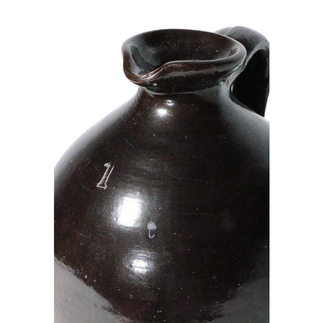 Ceramic Antique Albany Brown Slip Ware Whiskey Jug Crock For Sale - Image 7 of 13