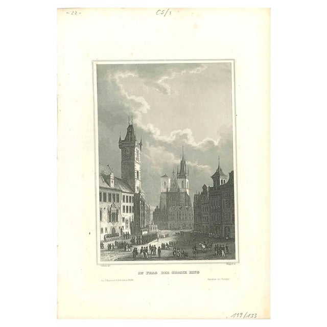 Unknown, In Prag der Grosse Ring, Original Lithograph, 19th Century For Sale