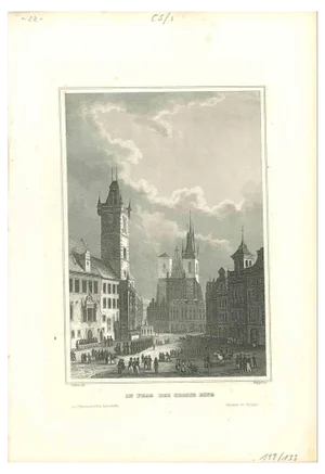 Unknown, In Prag der Grosse Ring, Original Lithograph, 19th Century