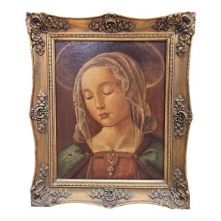 Vintage Renaissance Revival Madonna Portrait For Sale