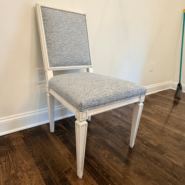 Set of 6 Highland House Dining Side Chairs With Schumacher Fabric For Sale - Image 14 of 16