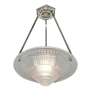 1930s French Art Deco Pendant Light by Muller Freres France