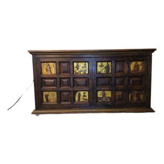19th Century Antique Hand Painted Spanish Colonial Sideboard For Sale