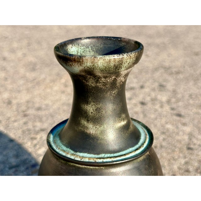 Black Modernist Studio Ceramic Vase by Ulli Wittich-Großkurth, Jena, Germany, 1960s For Sale - Image 8 of 18