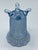 Glass Vintage Imperial Glass Vase Blue Diamond Pattern Opalescent Footed For Sale - Image 7 of 8
